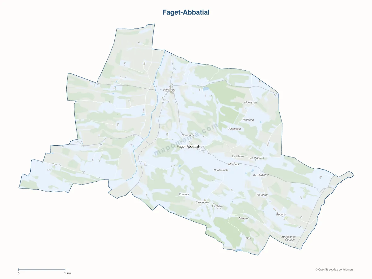 Carte de Faget-Abbatial à personnaliser