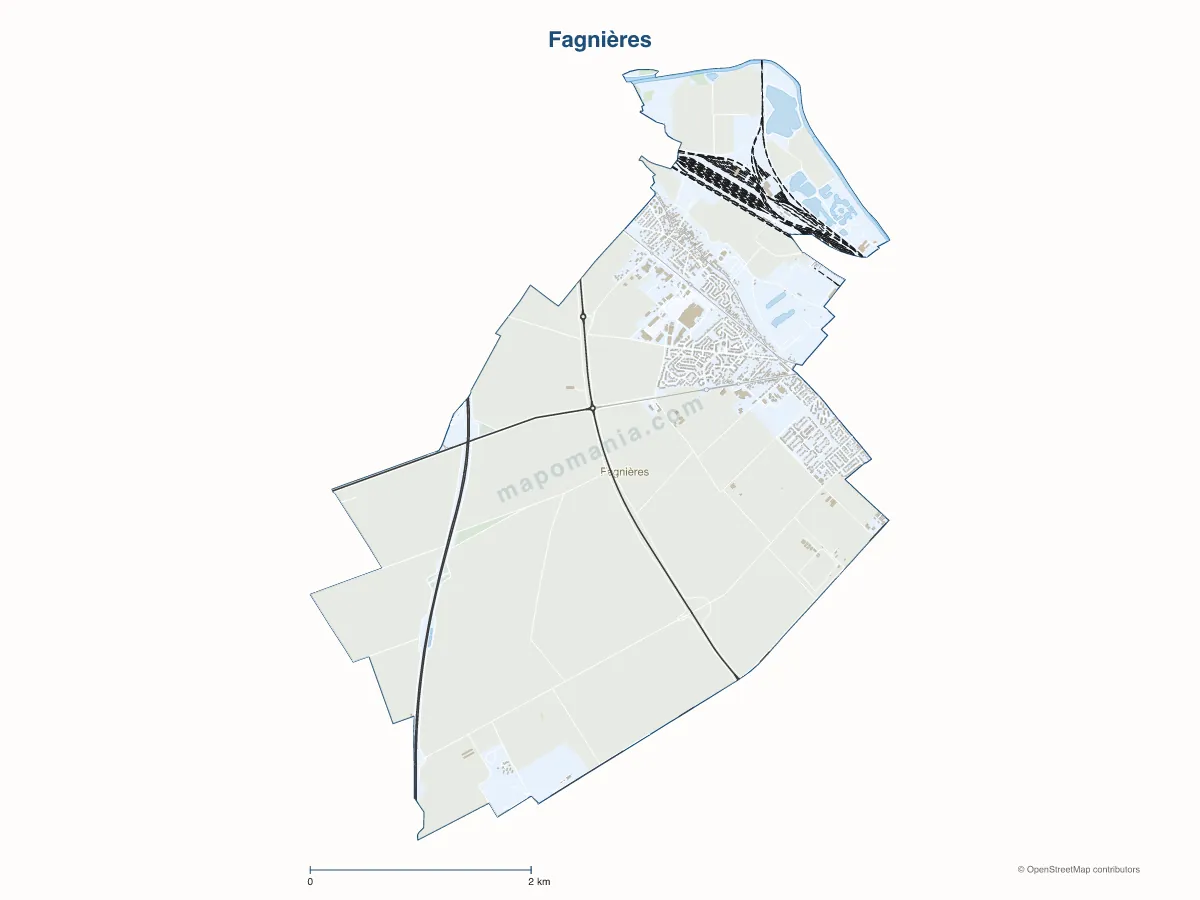 Carte de Fagnières à personnaliser
