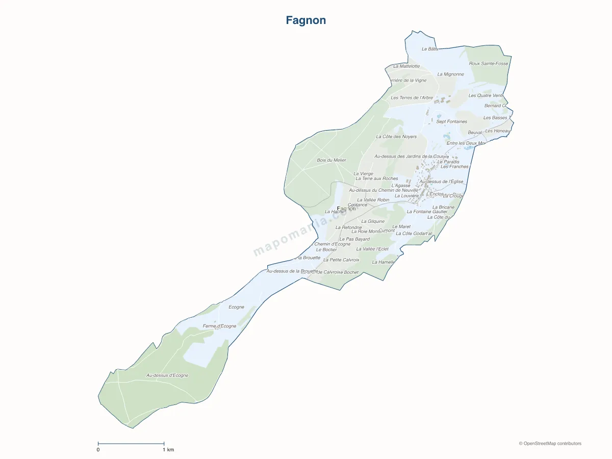 Carte de Fagnon à personnaliser