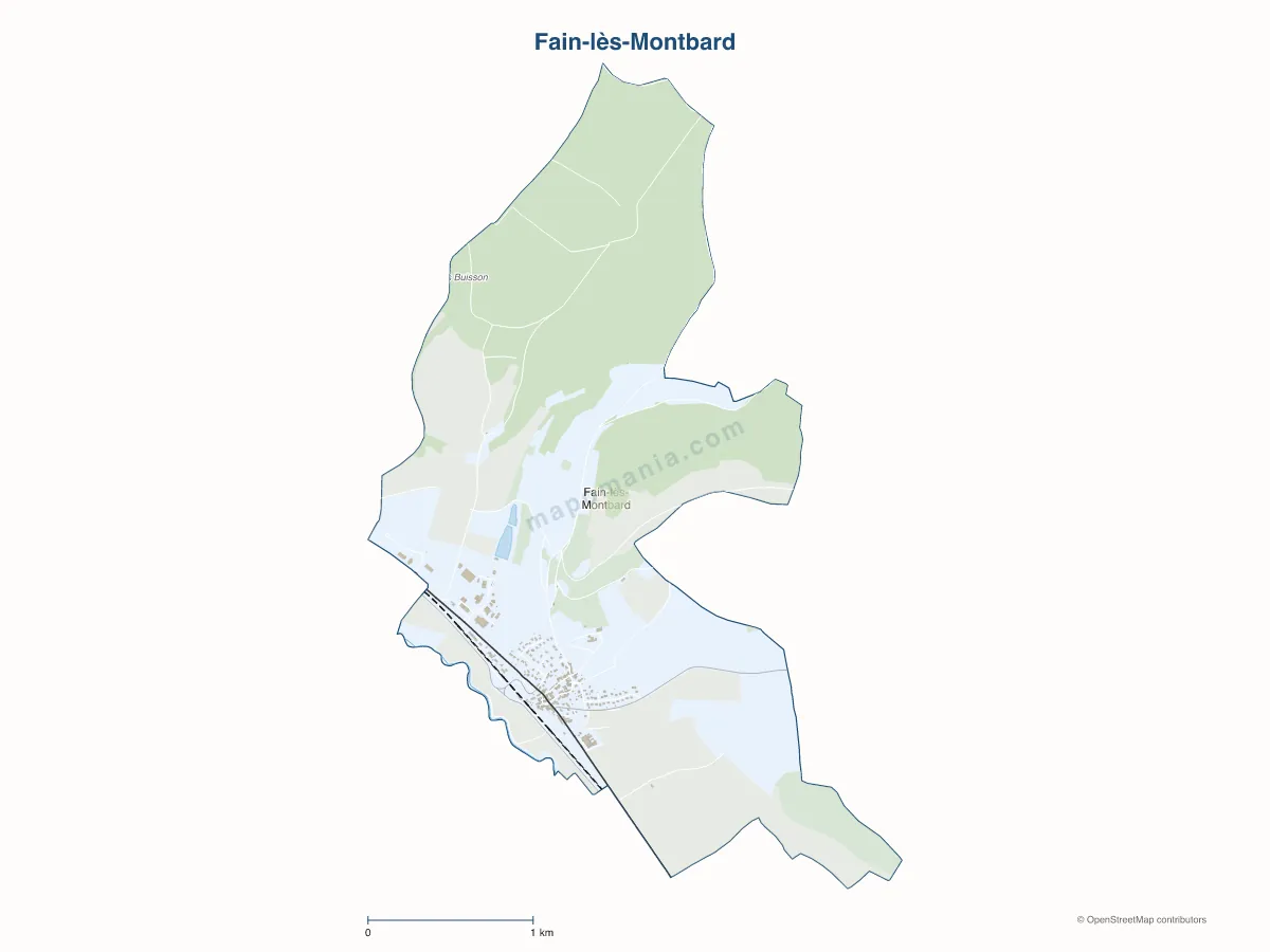 Carte de Fain-lès-Montbard à personnaliser