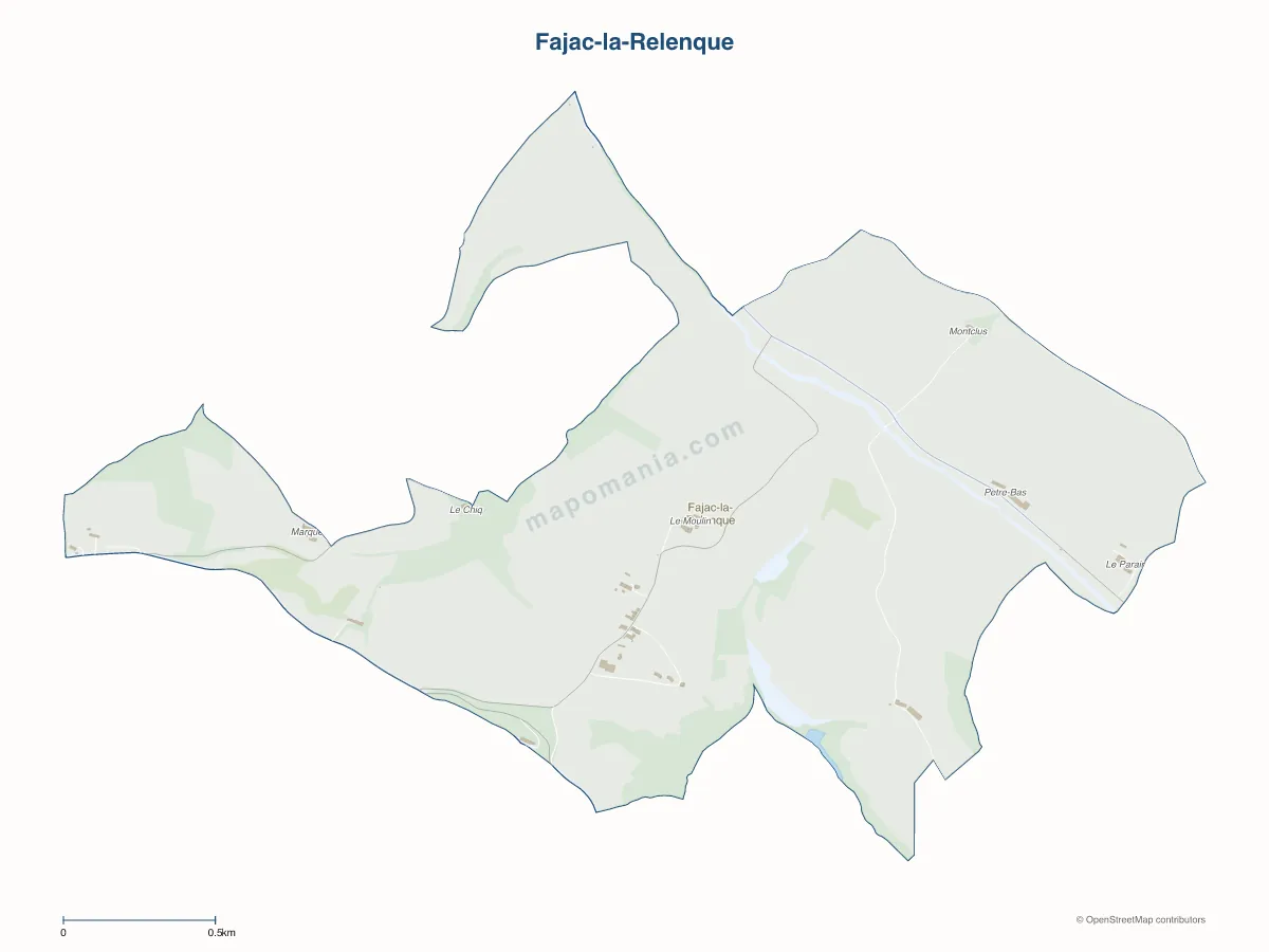 Carte de Fajac-la-Relenque à personnaliser