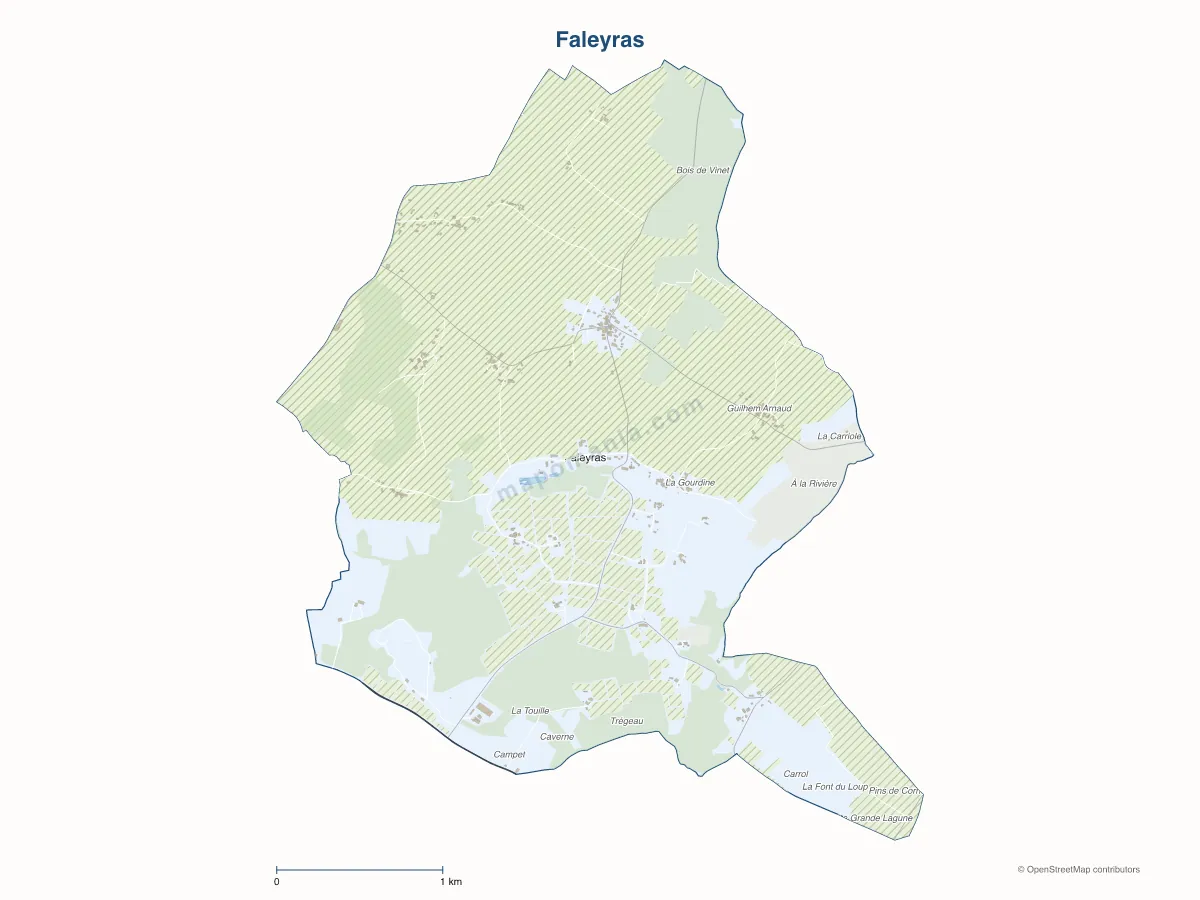 Carte de Faleyras à personnaliser