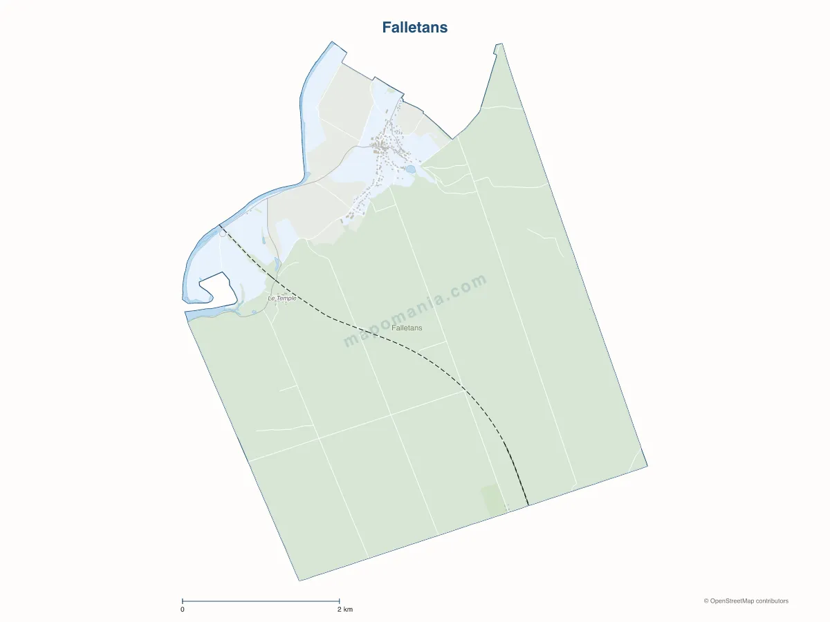 Carte de Falletans à personnaliser