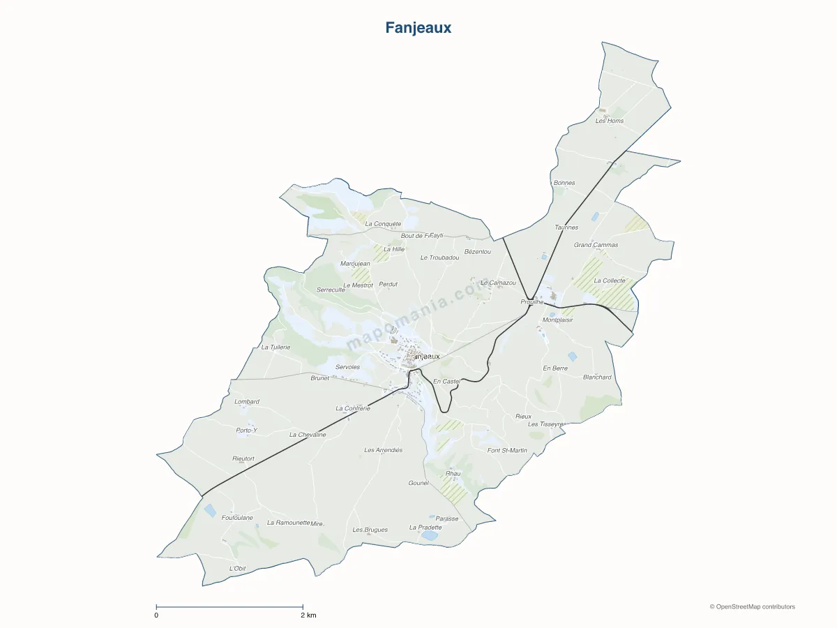Carte de Fanjeaux à personnaliser