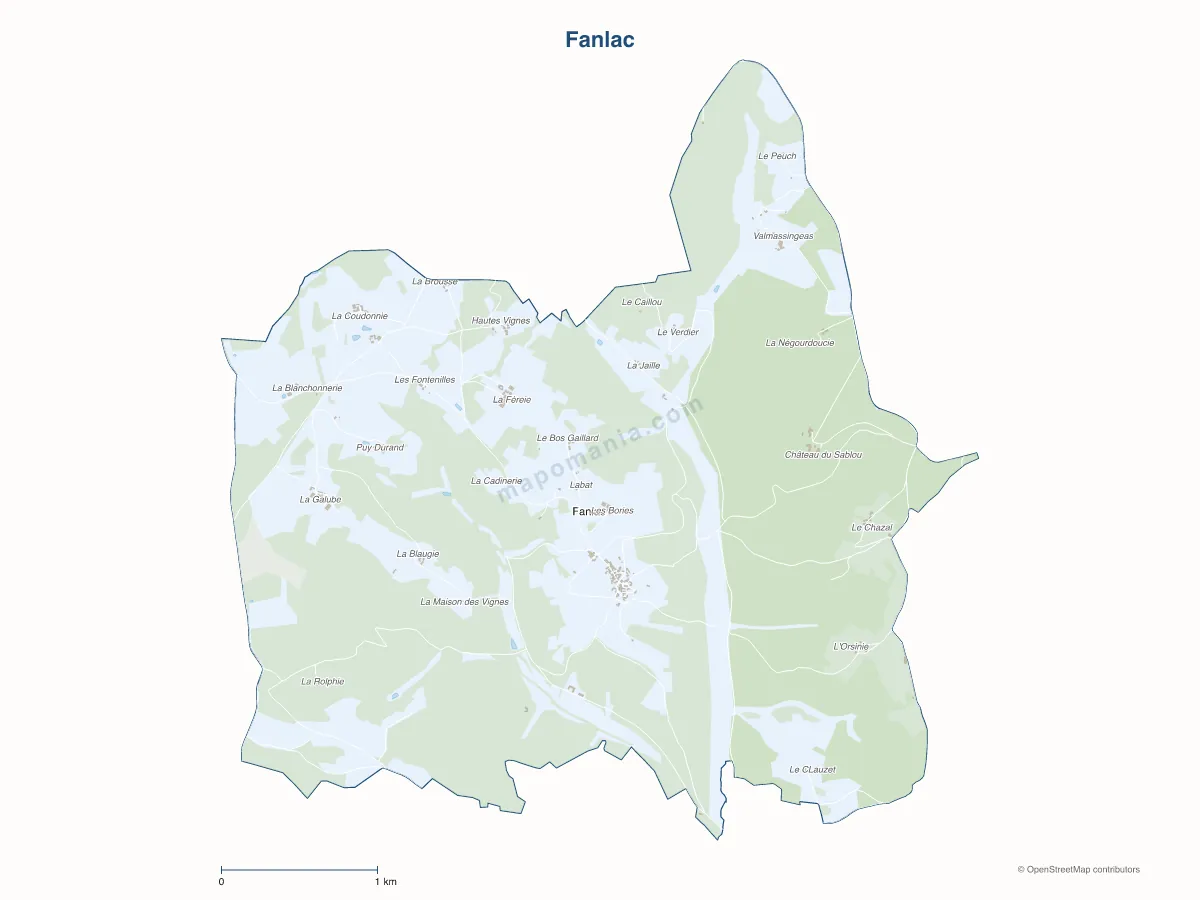 Carte de Fanlac à personnaliser