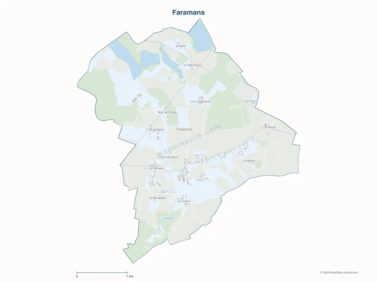 Carte de Faramans à personnaliser