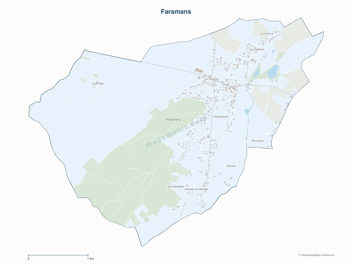 Carte de Faramans à personnaliser
