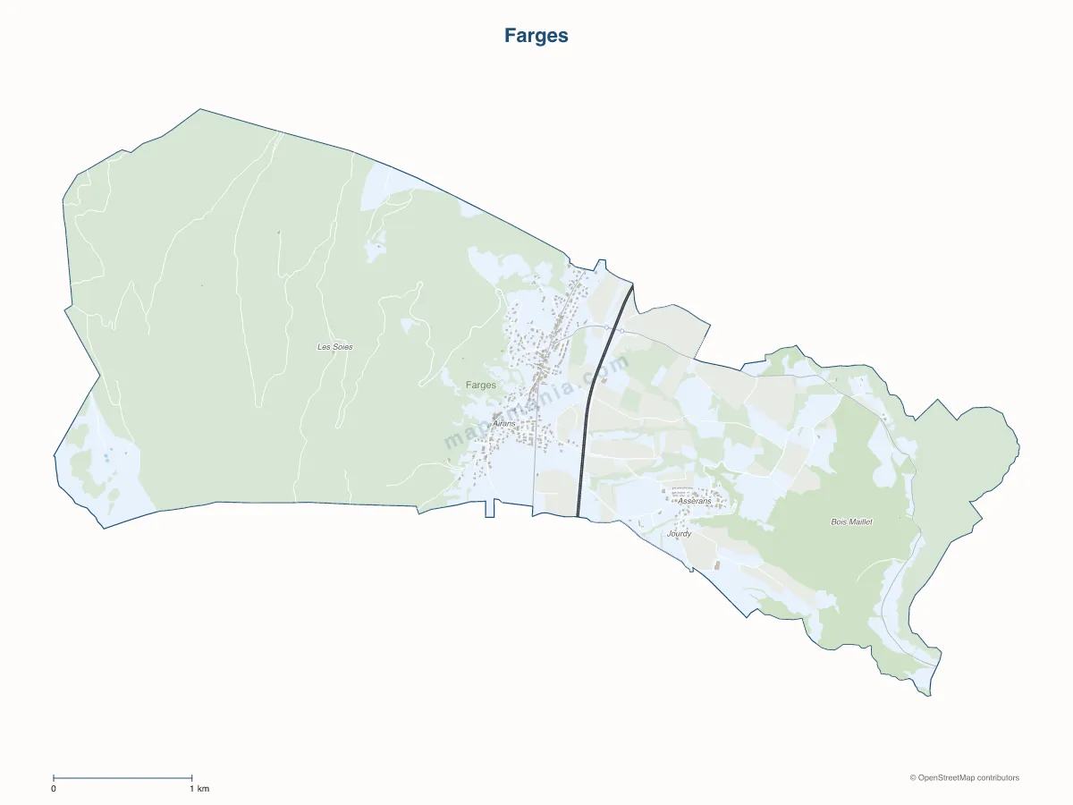 Carte de Farges à personnaliser