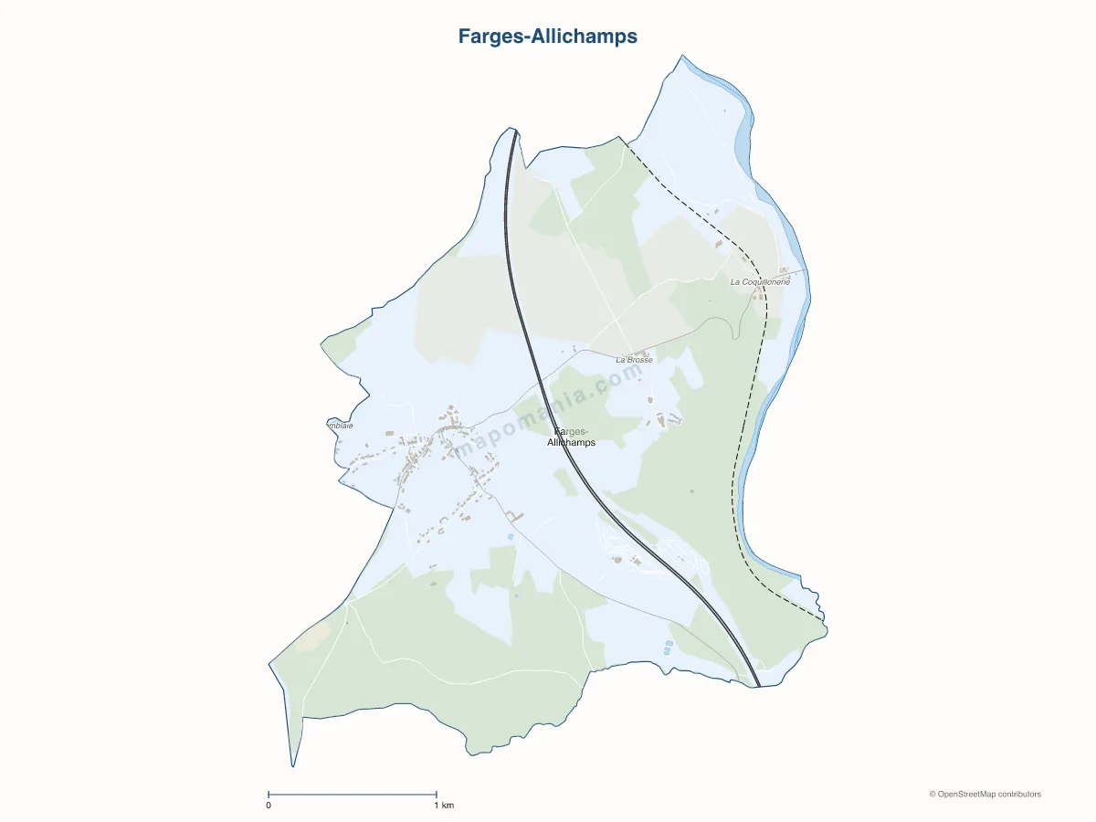 Carte de Farges-Allichamps à personnaliser