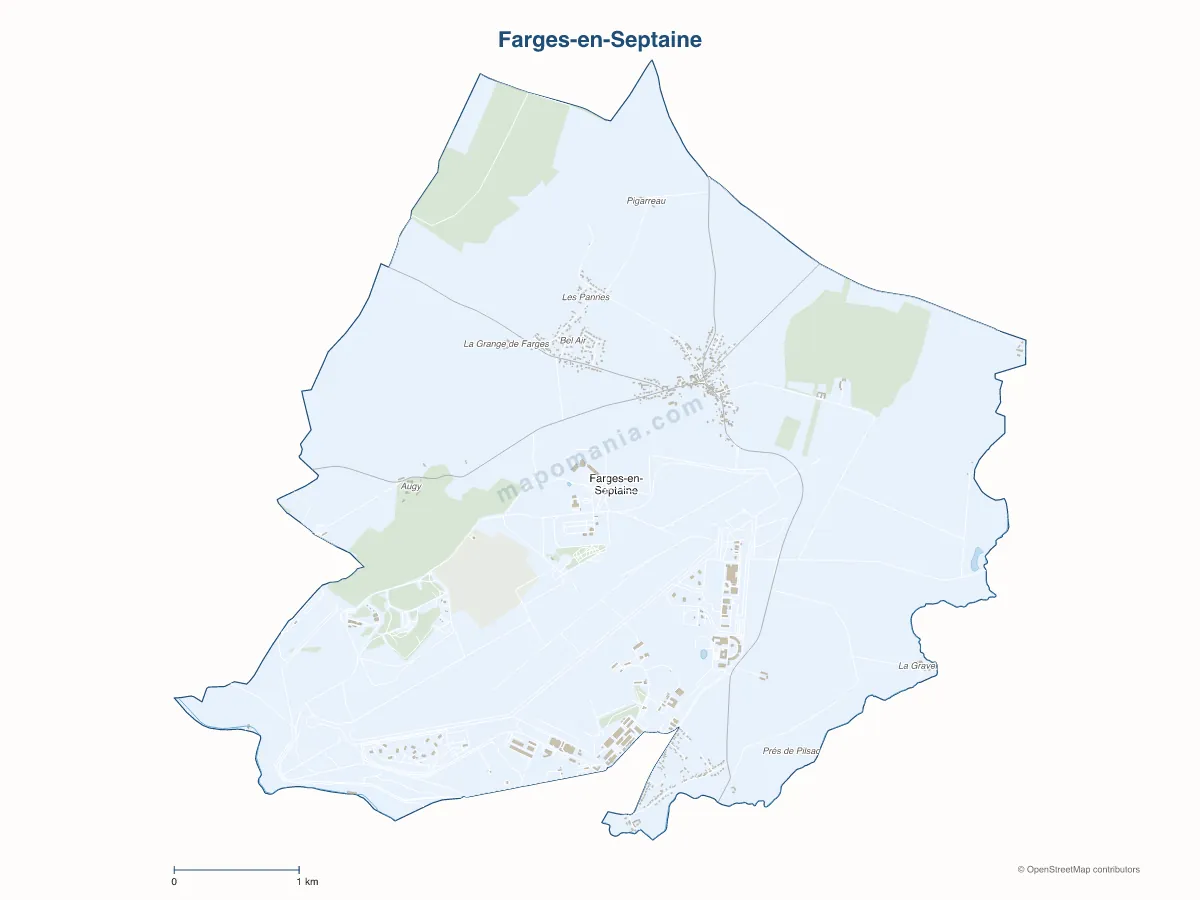 Carte de Farges-en-Septaine à personnaliser