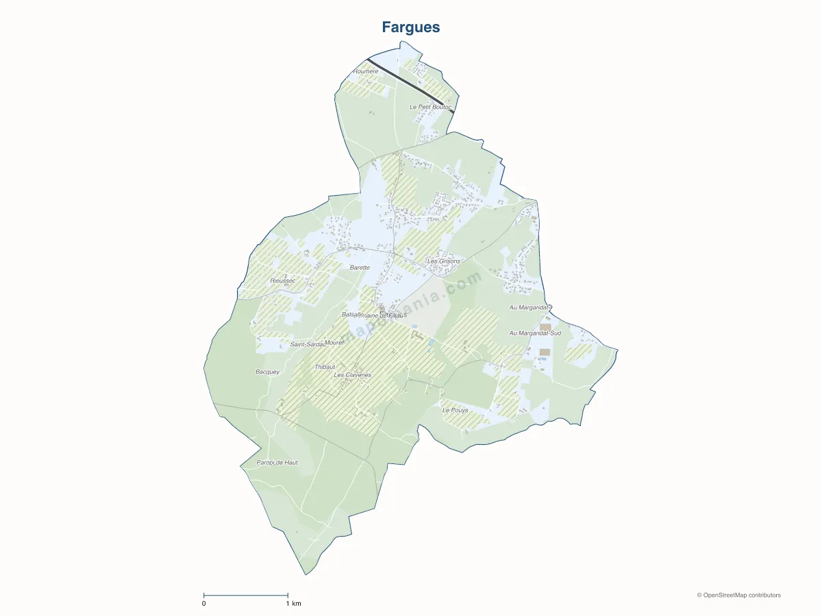Carte de Fargues à personnaliser