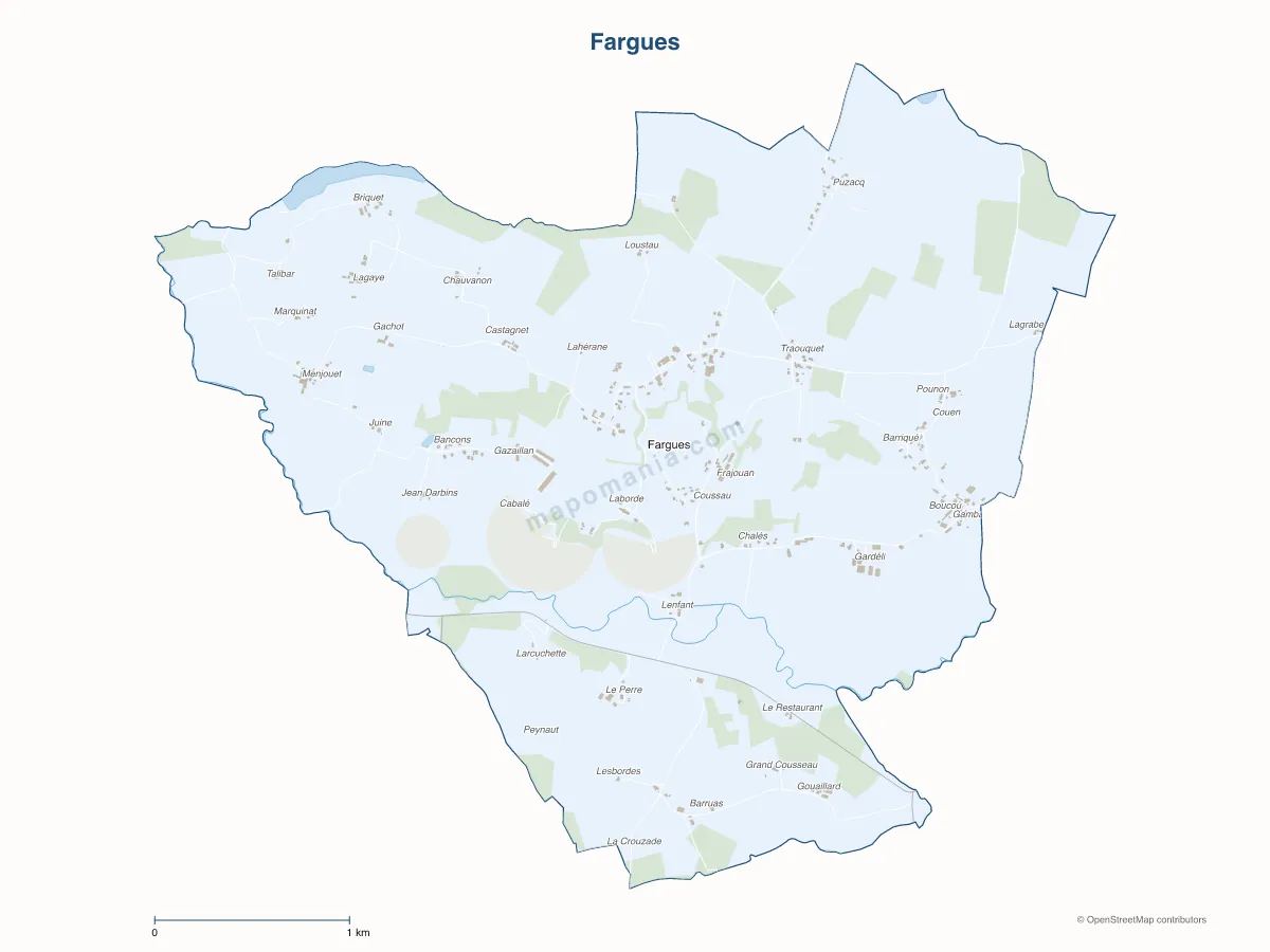 Carte de Fargues à personnaliser