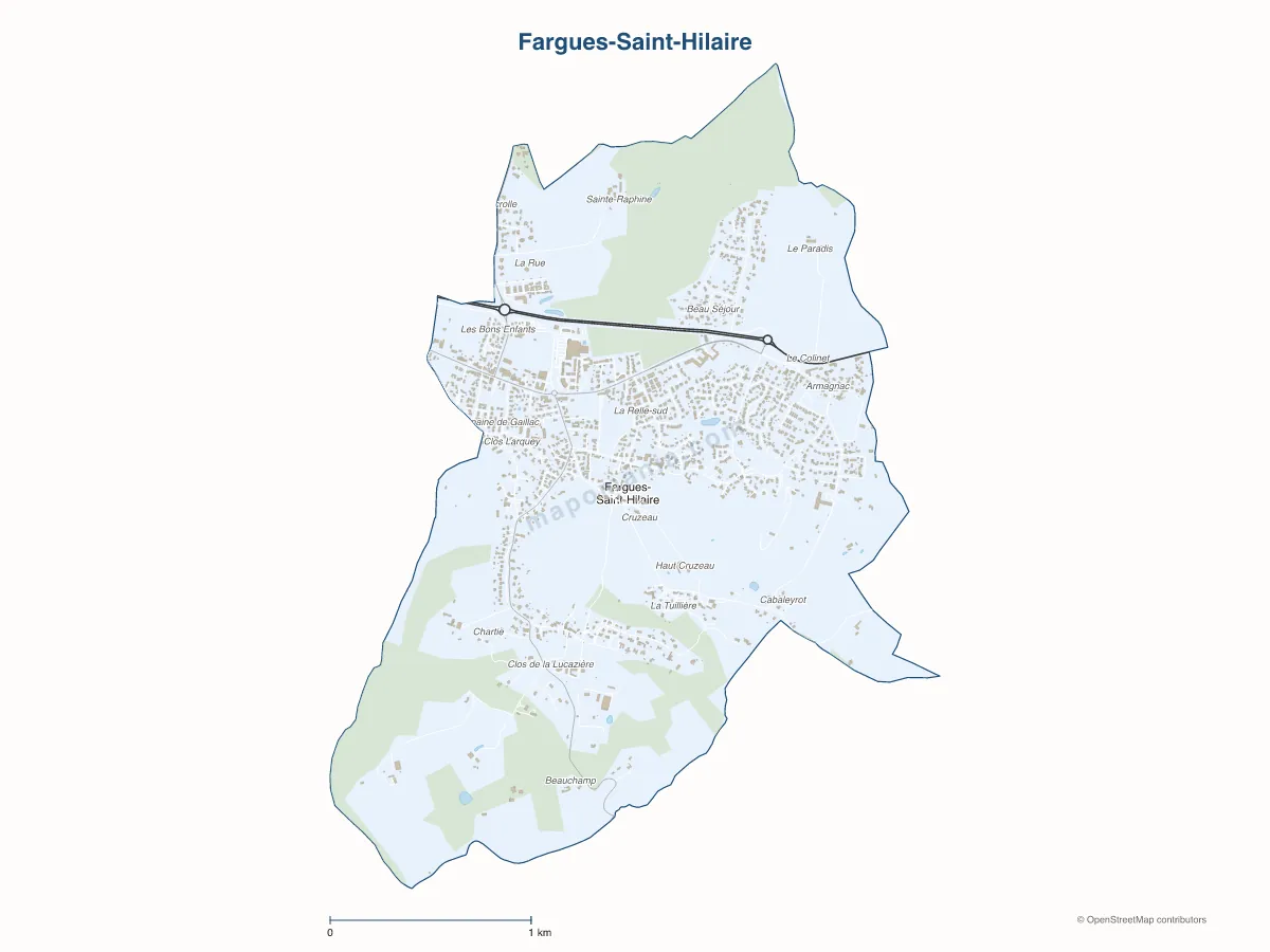 Carte de Fargues-Saint-Hilaire à personnaliser