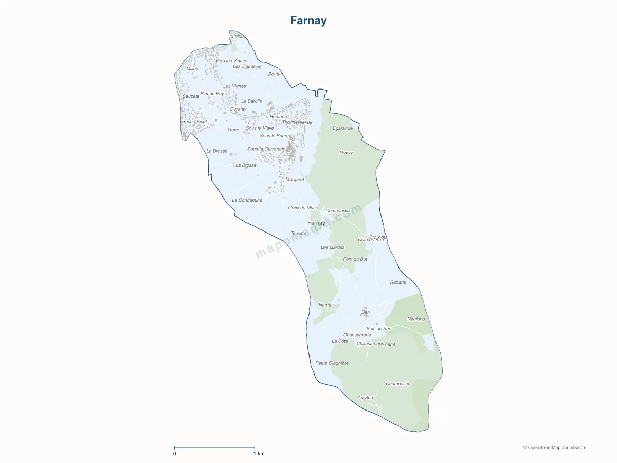 Carte de Farnay à personnaliser