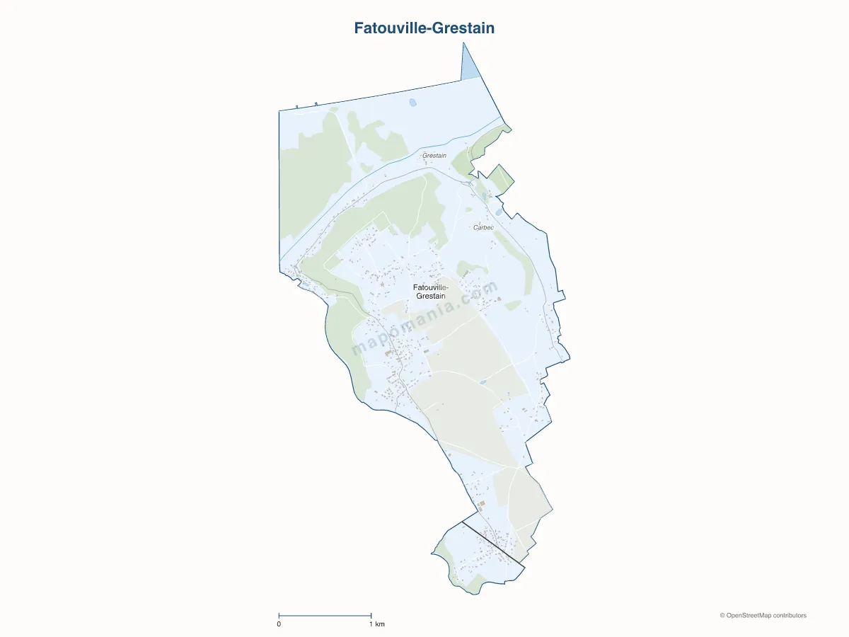 Carte de Fatouville-Grestain à personnaliser