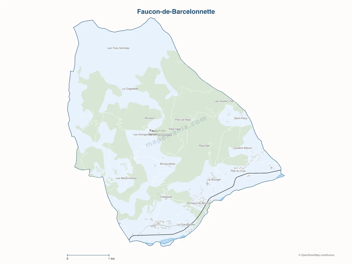 Carte de Faucon-de-Barcelonnette à personnaliser