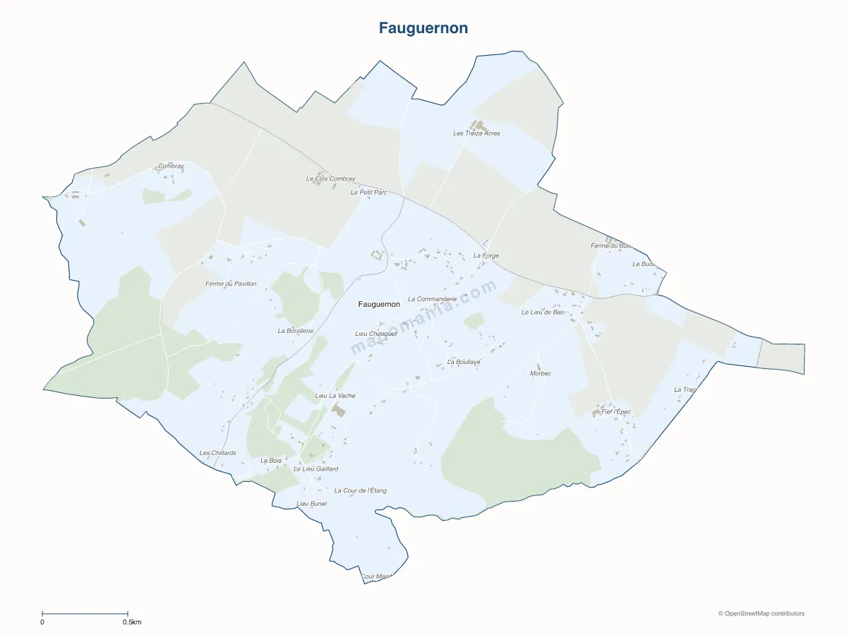 Carte de Fauguernon à personnaliser