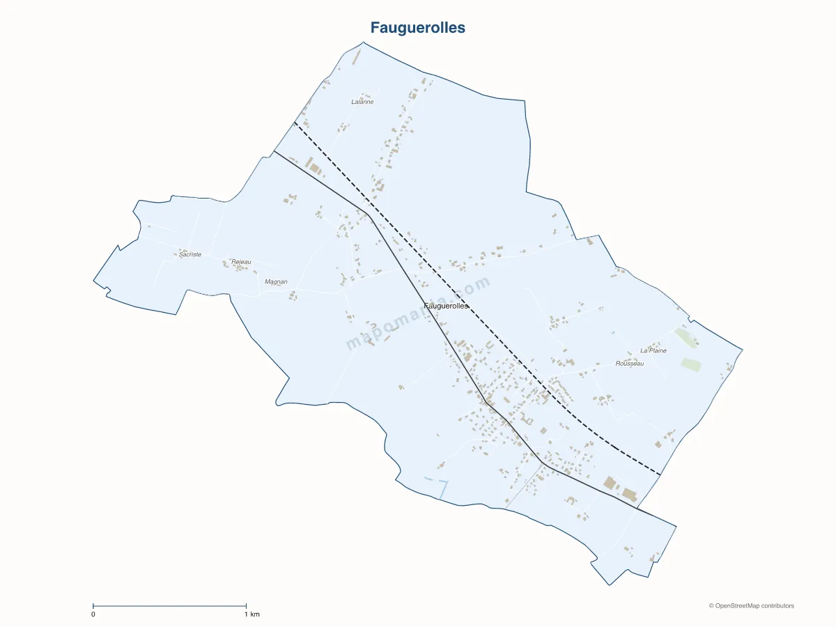 Carte de Fauguerolles à personnaliser