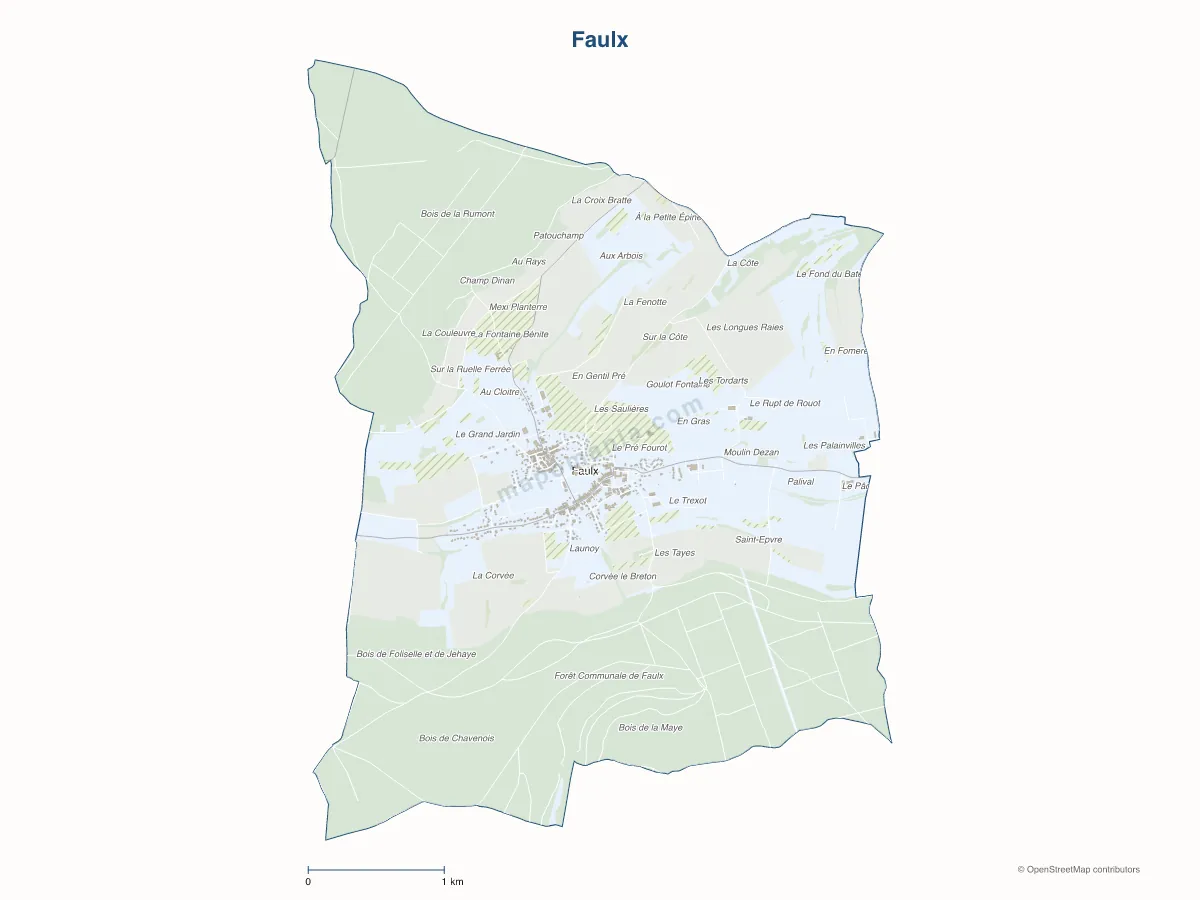 Carte de Faulx à personnaliser