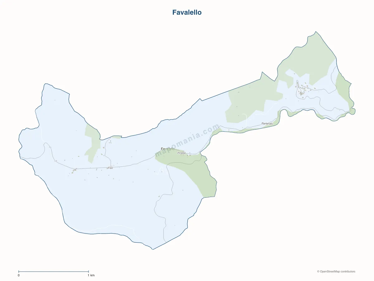 Carte de Favalello à personnaliser