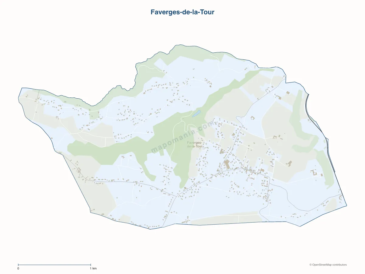 Carte de Faverges-de-la-Tour à personnaliser