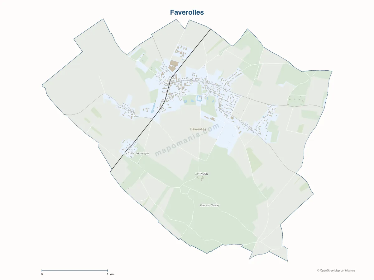 Carte de Faverolles à personnaliser