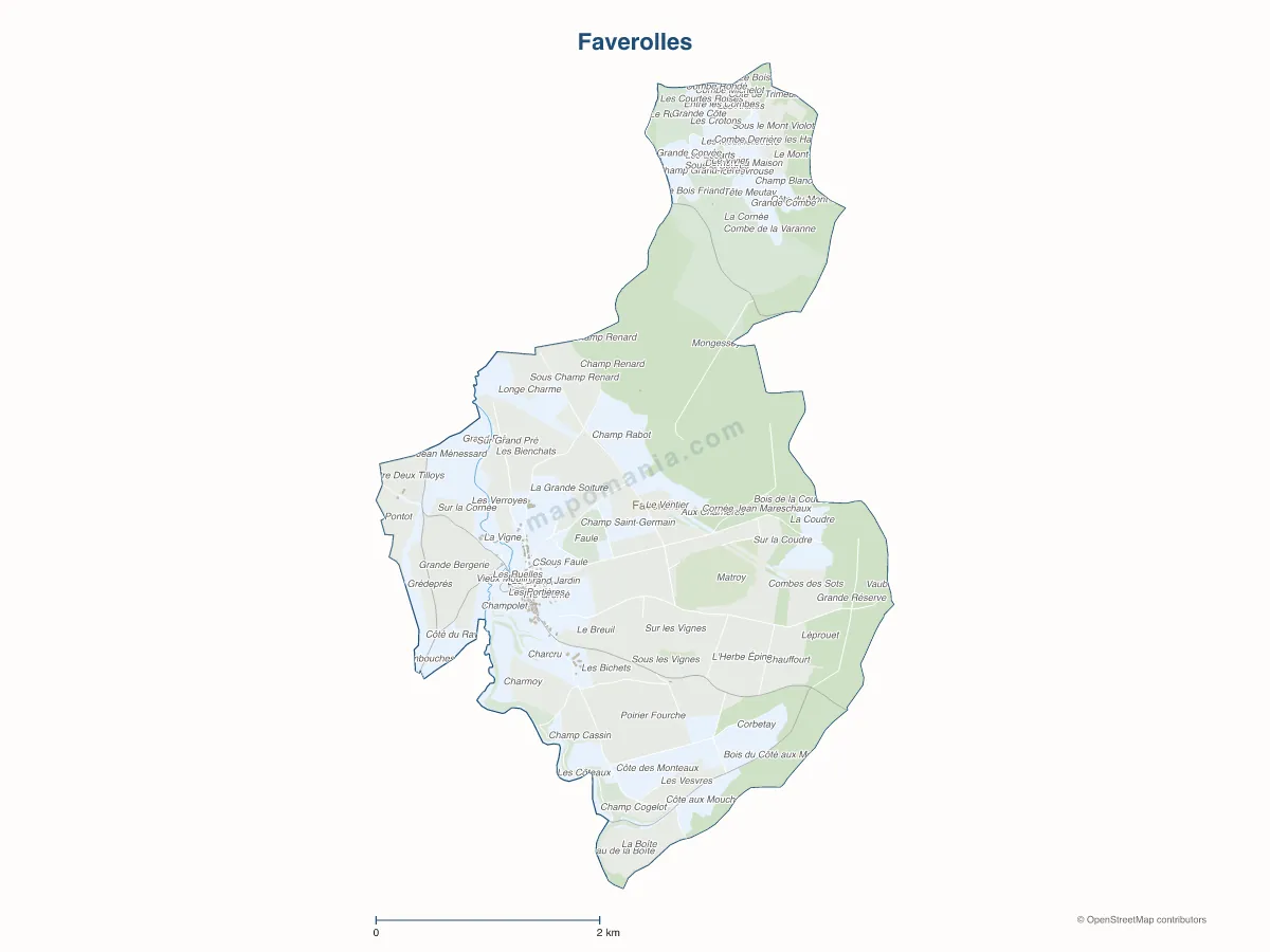 Carte de Faverolles à personnaliser
