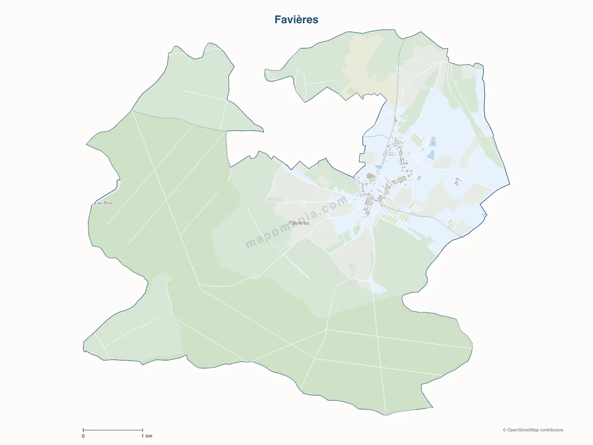 Carte de Favières à personnaliser