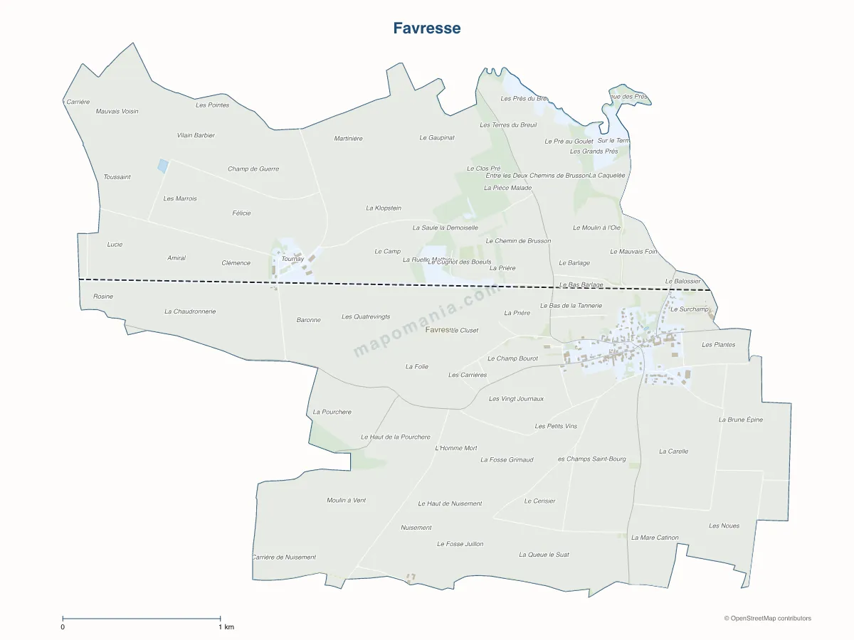 Carte de Favresse à personnaliser
