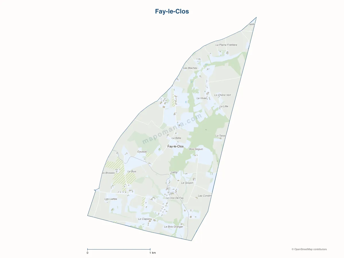 Carte de Fay-le-Clos à personnaliser