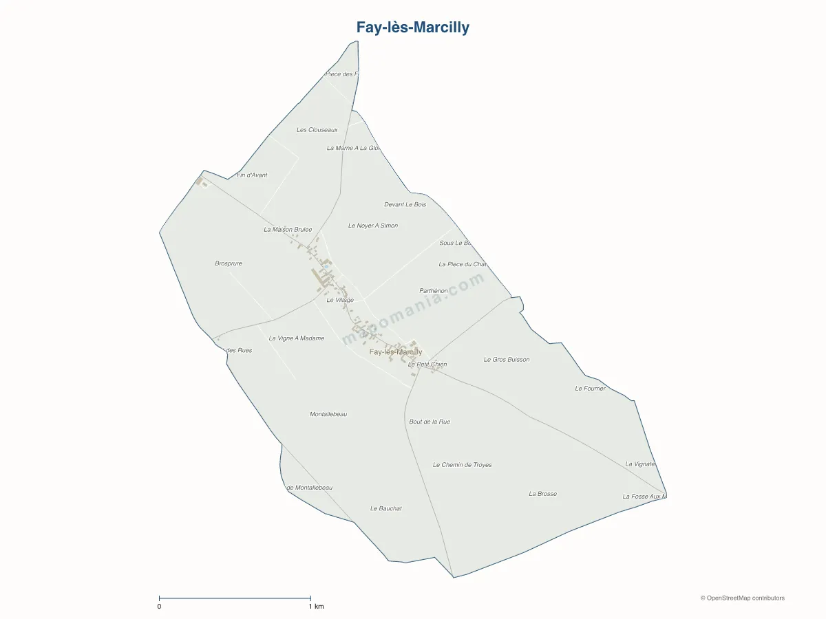 Carte de Fay-lès-Marcilly à personnaliser