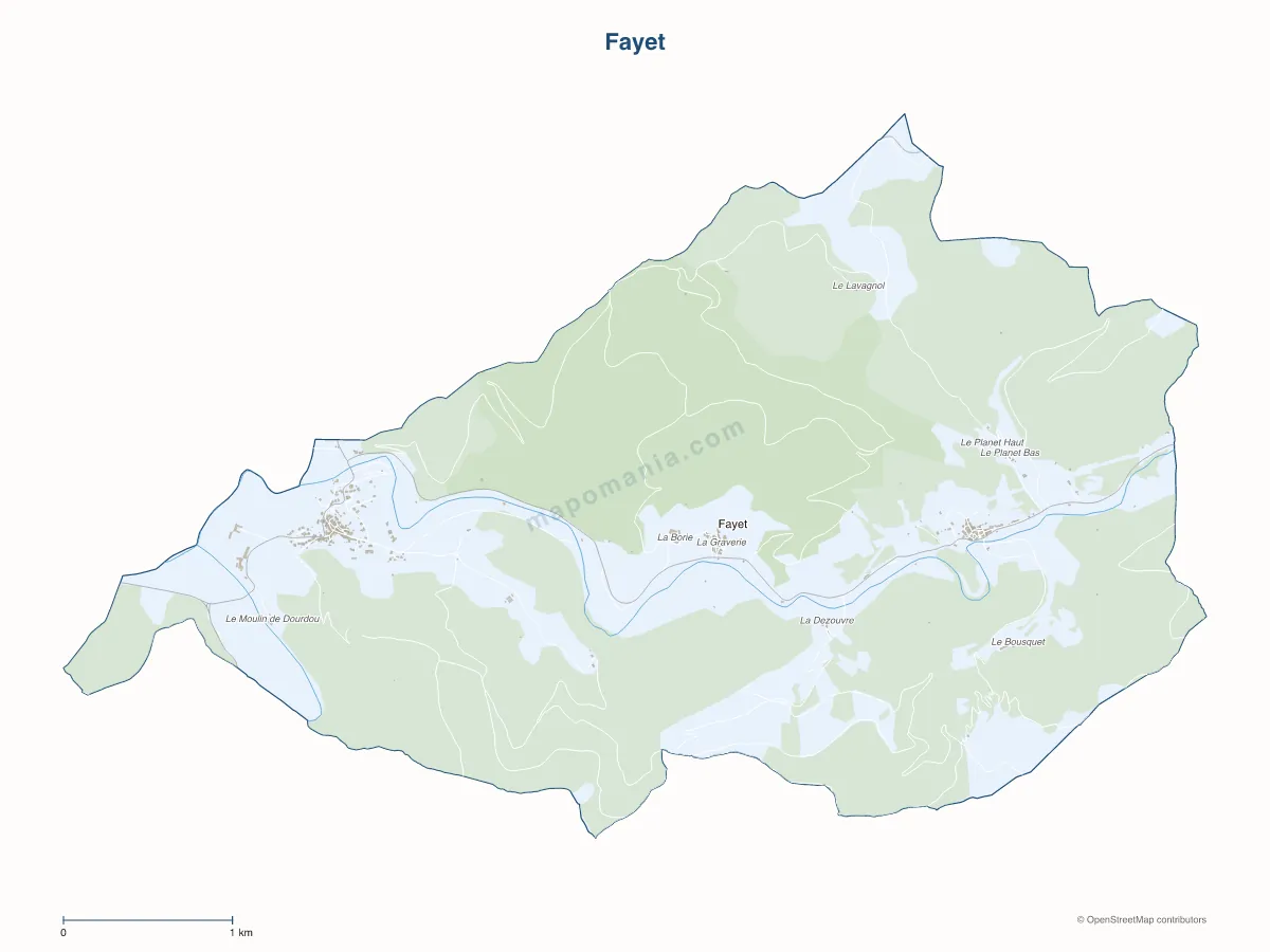 Carte de Fayet à personnaliser