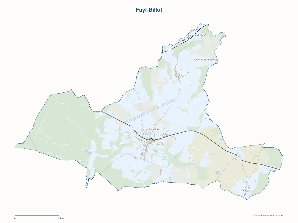 Carte de Fayl-Billot à personnaliser
