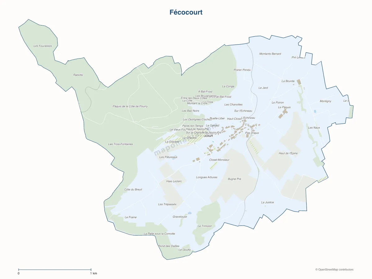 Carte de Fécocourt à personnaliser