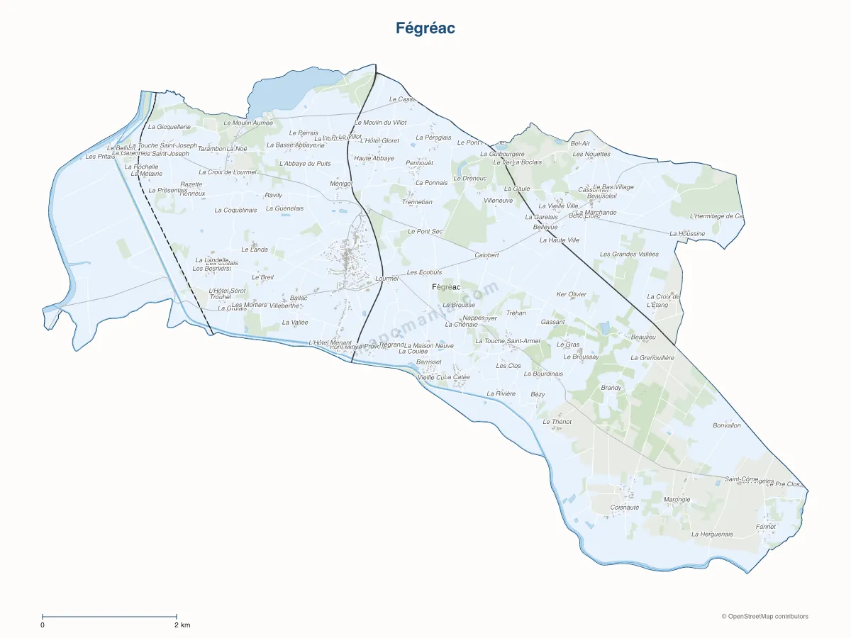 Carte de Fégréac à personnaliser
