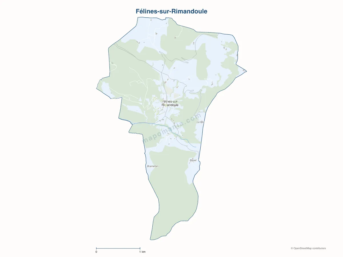 Carte de Félines-sur-Rimandoule à personnaliser