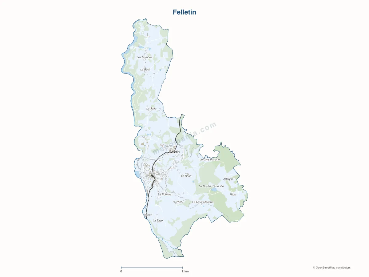 Carte de Felletin à personnaliser