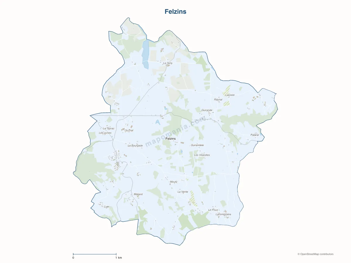 Carte de Felzins à personnaliser