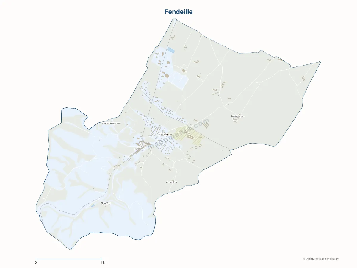 Carte de Fendeille à personnaliser