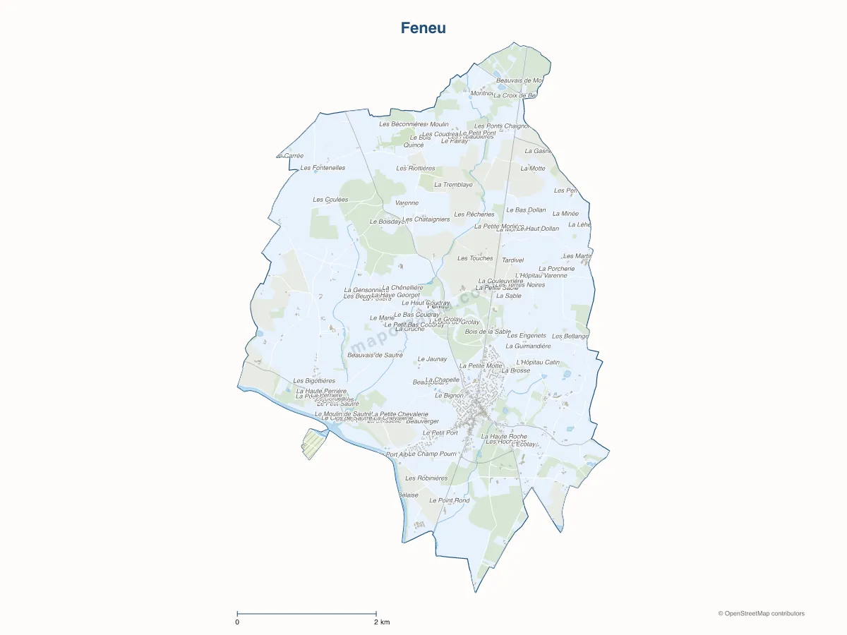 Carte de Feneu à personnaliser
