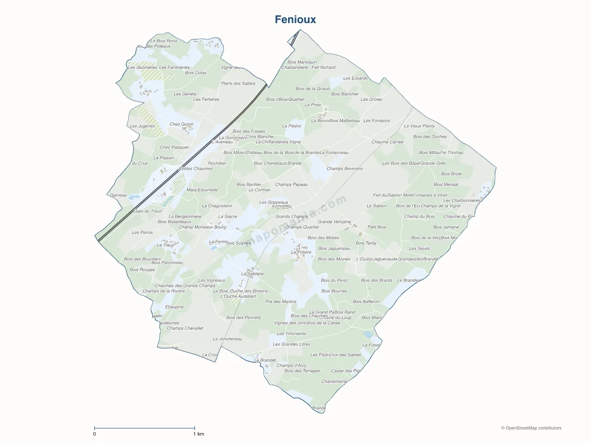 Carte de Fenioux à personnaliser