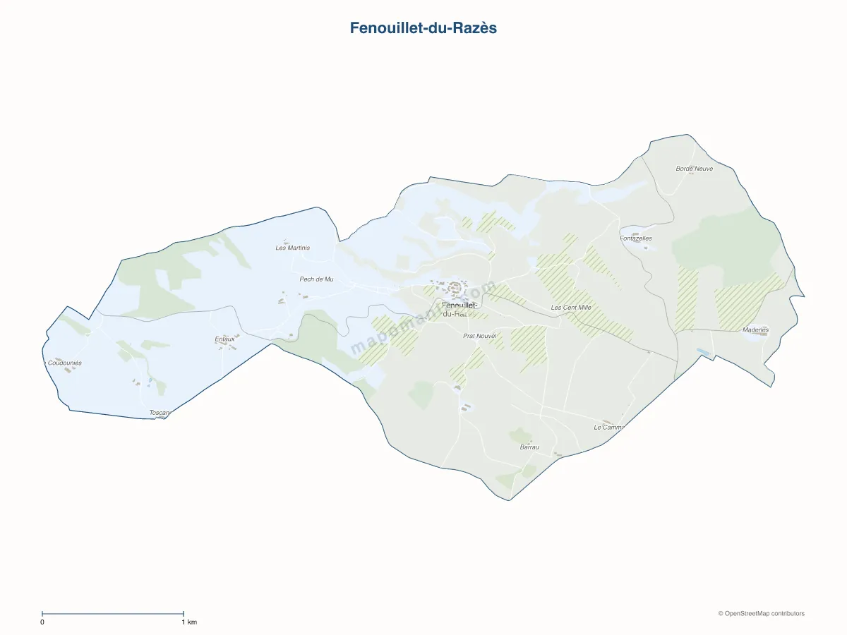 Carte de Fenouillet-du-Razès à personnaliser