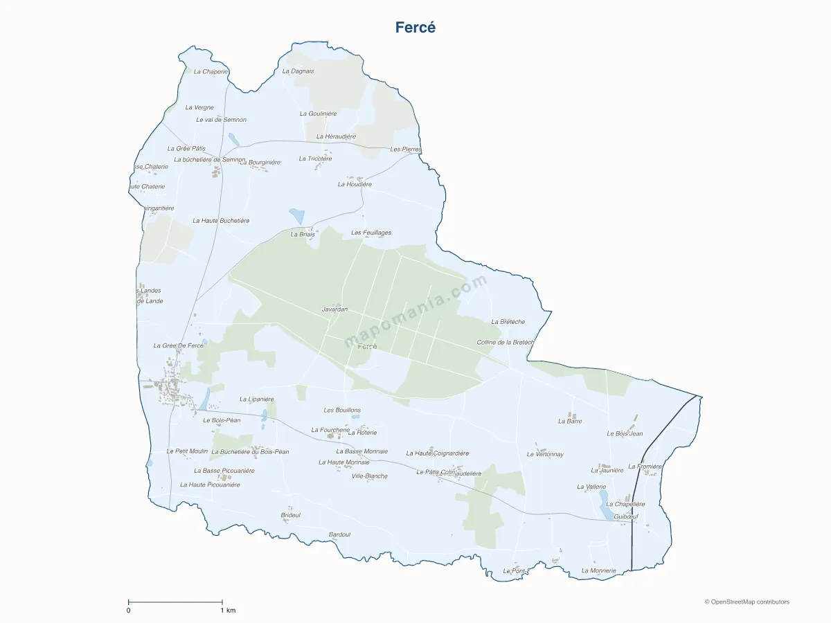 Carte de Fercé à personnaliser