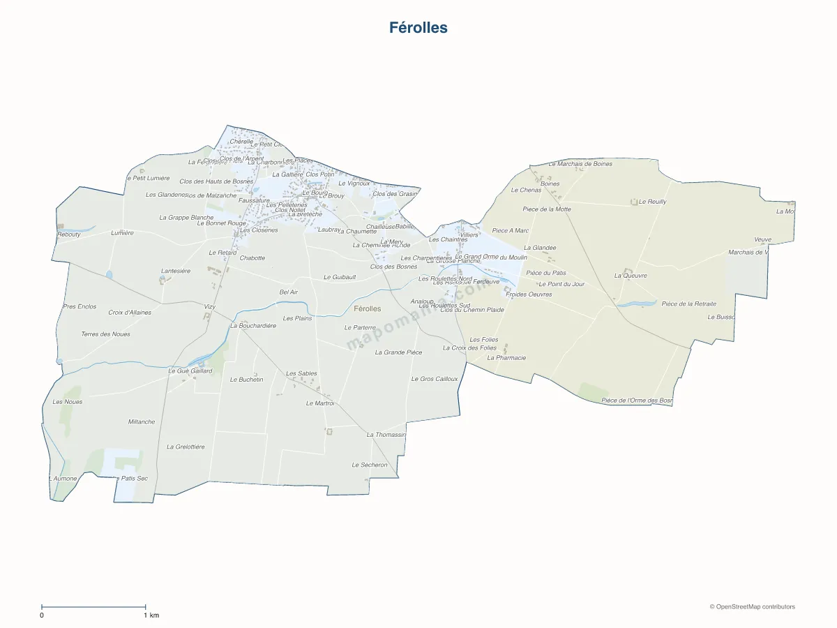 Carte de Férolles à personnaliser
