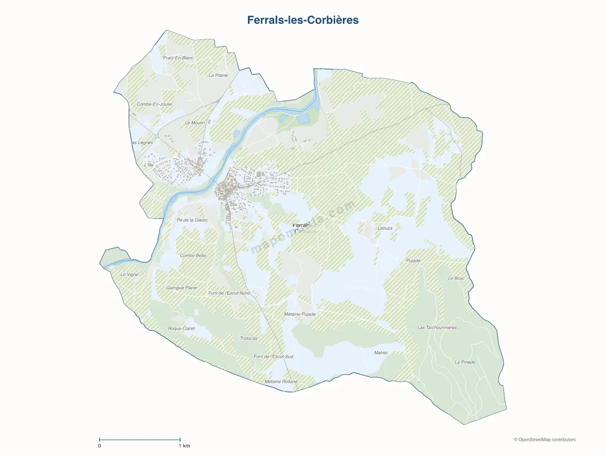 Carte de Ferrals-les-Corbières à personnaliser