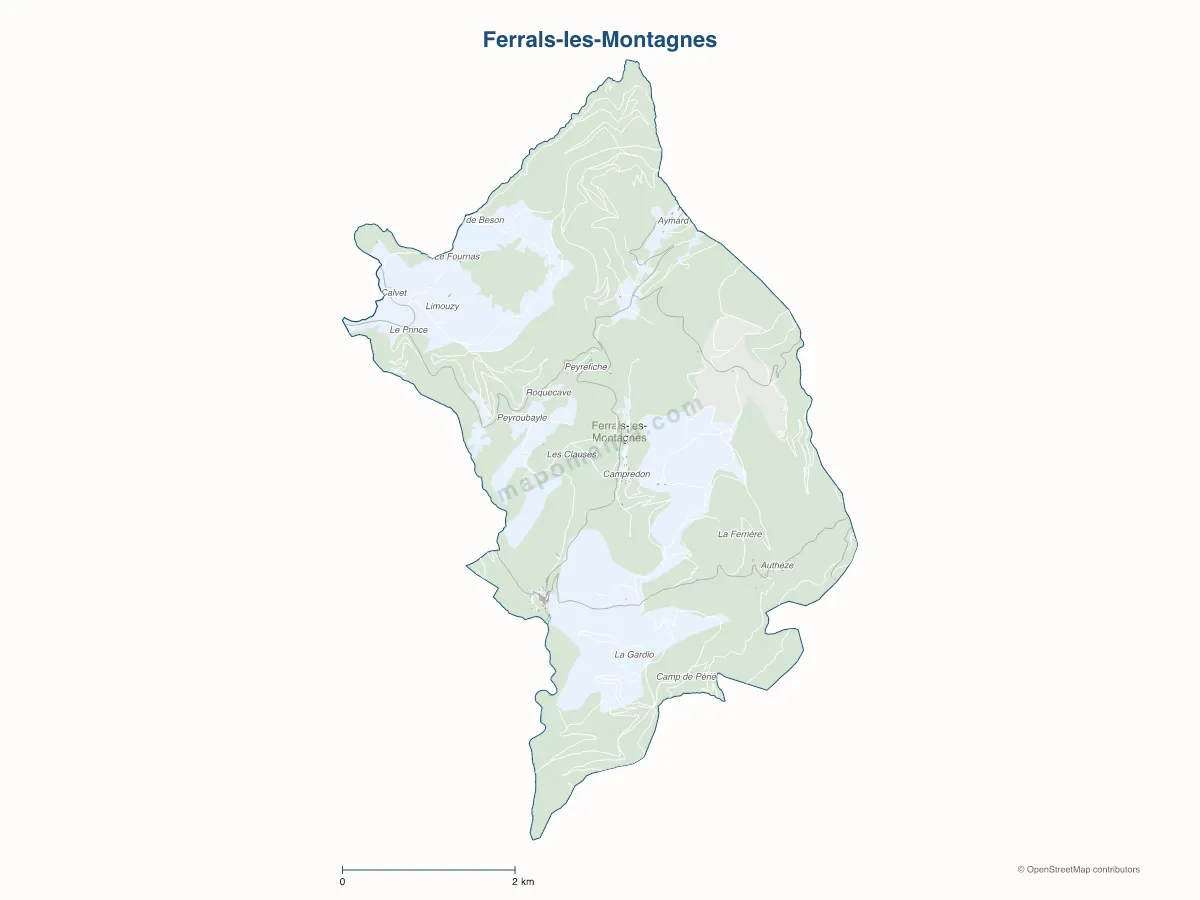 Carte de Ferrals-les-Montagnes à personnaliser