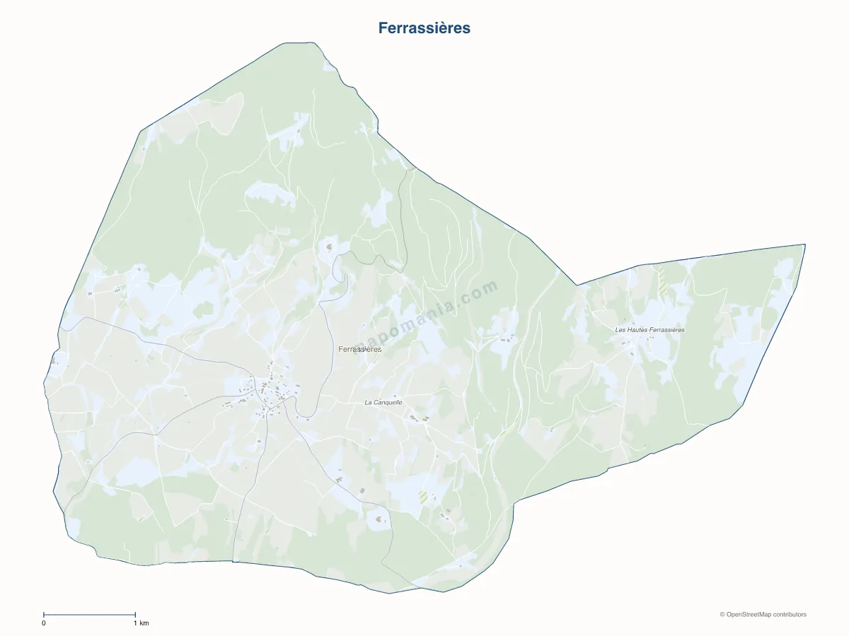 Carte de Ferrassières à personnaliser