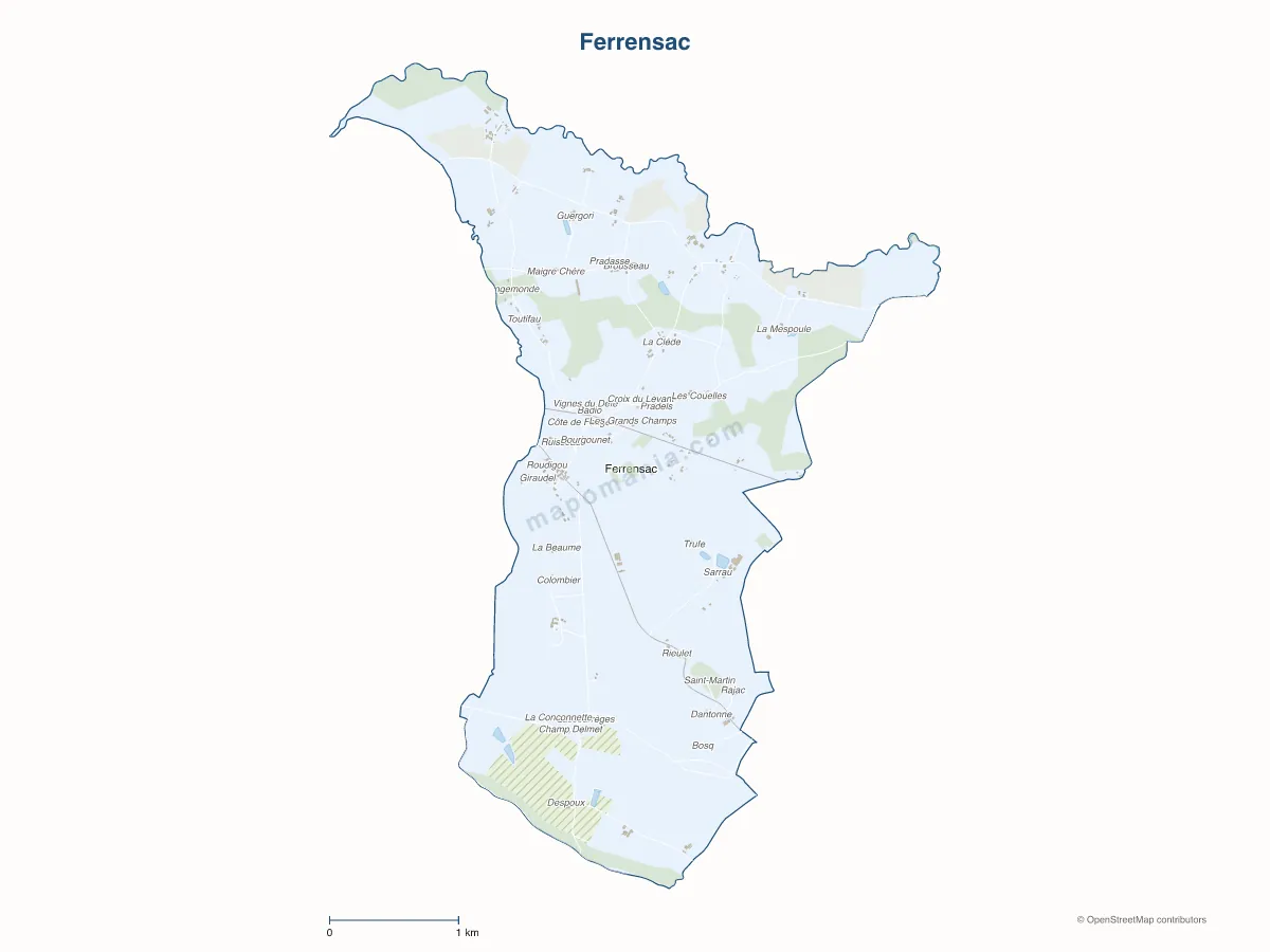 Carte de Ferrensac à personnaliser