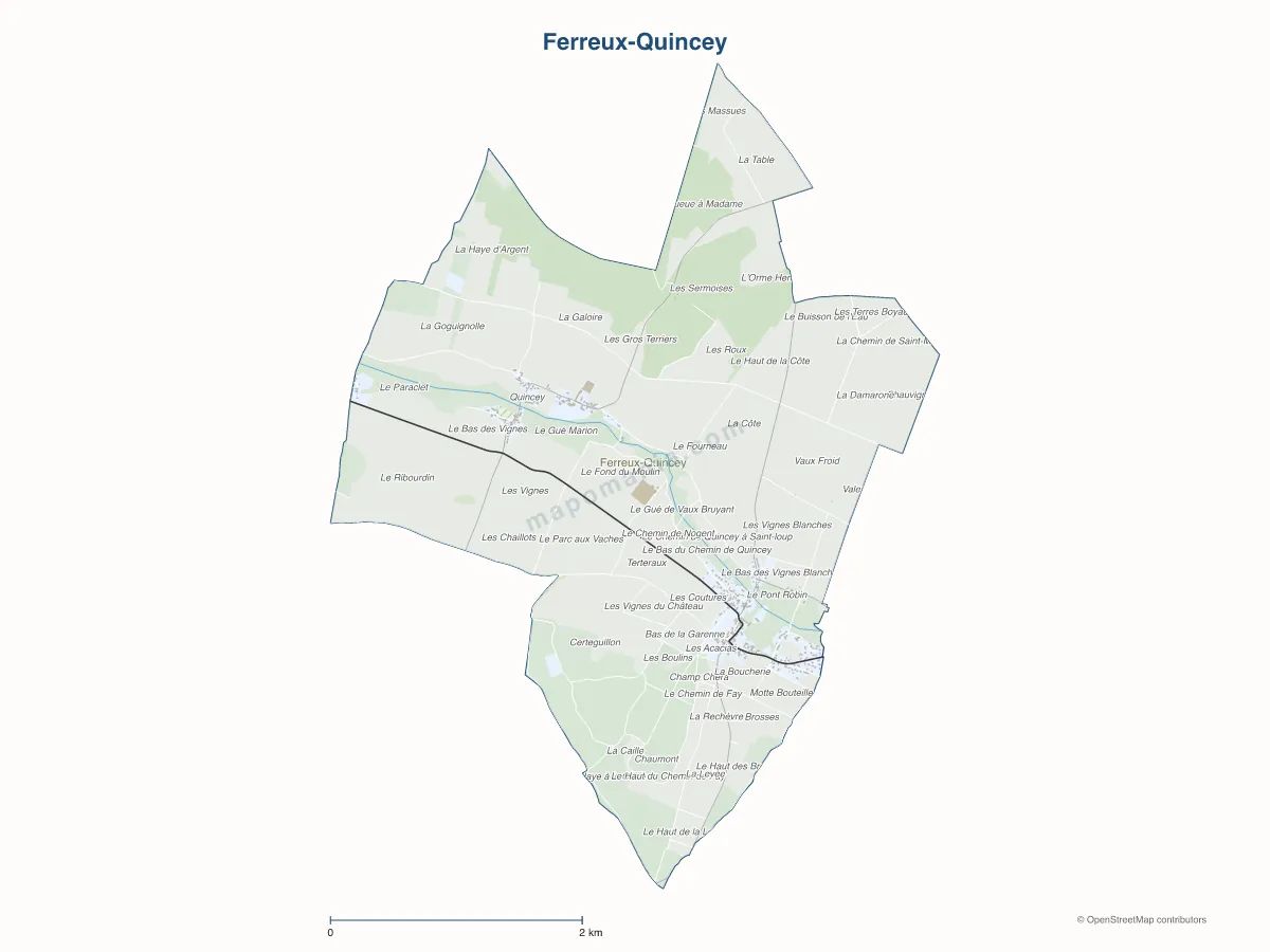 Carte de Ferreux-Quincey à personnaliser
