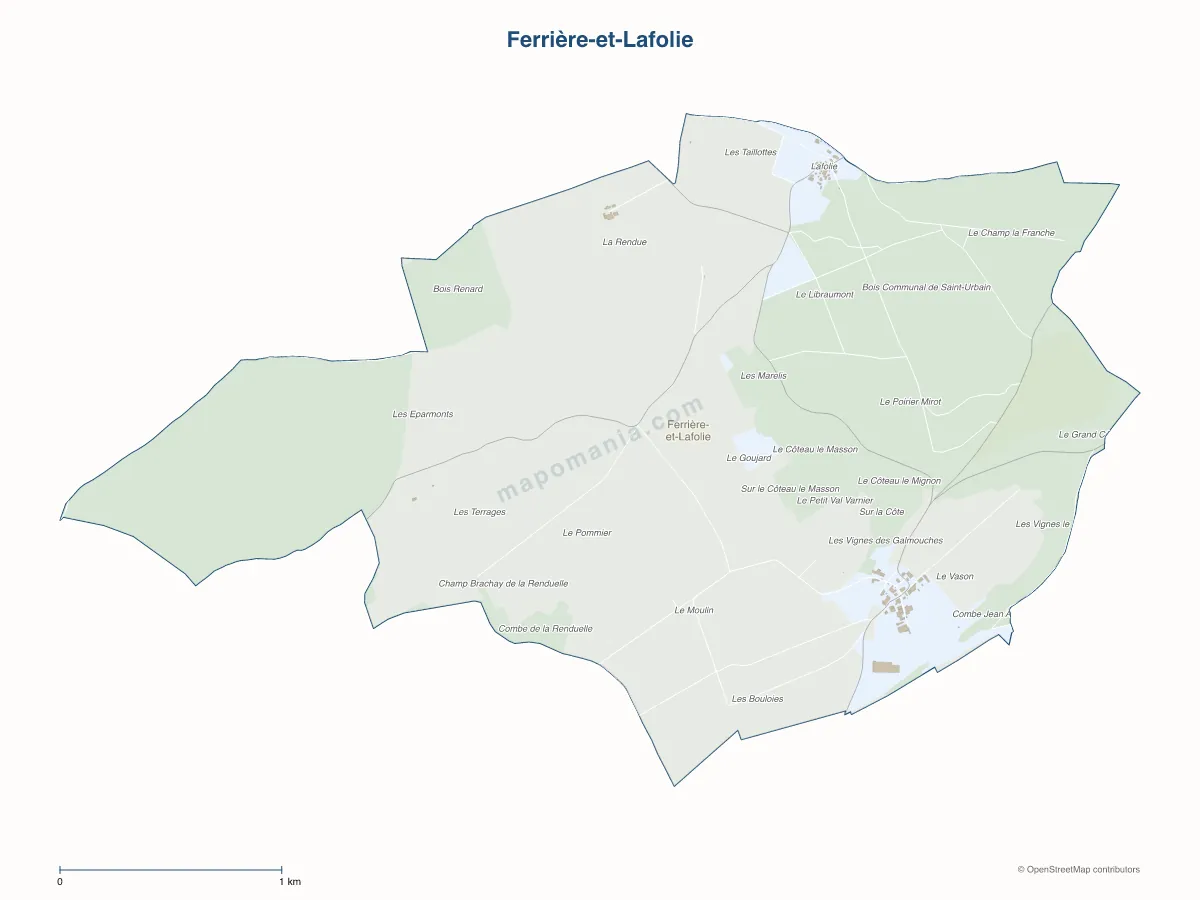 Carte de Ferrière-et-Lafolie à personnaliser